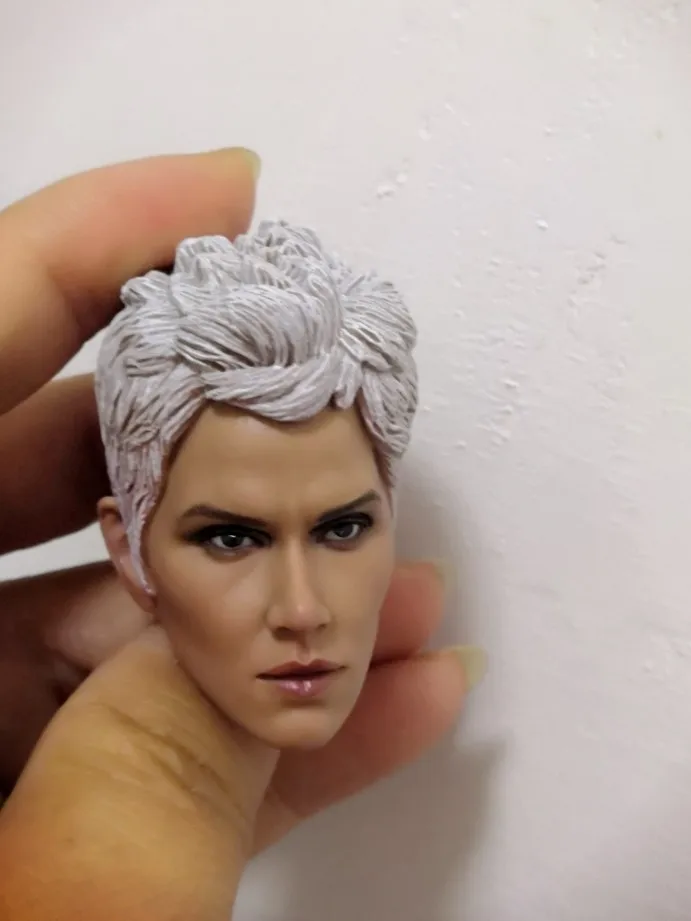 

In Stock 1/6 Female Figure Accessory American Comics Super Woman Storm Head Sculp Hard White Hair Accessory Model for 12'' Body