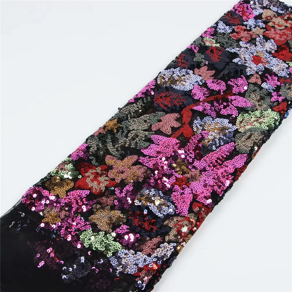 Высококачественная черная сетчатая кружевная ткань африканские Красочные