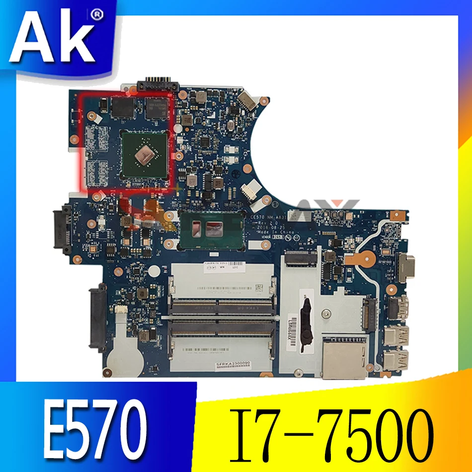 

Для Lenovo ThinkPad E570 E570C Материнская плата ноутбука CE570 NM-A831 Процессор: I7-7500 DDR4 GeForce 940MX cpu2gb тест ok