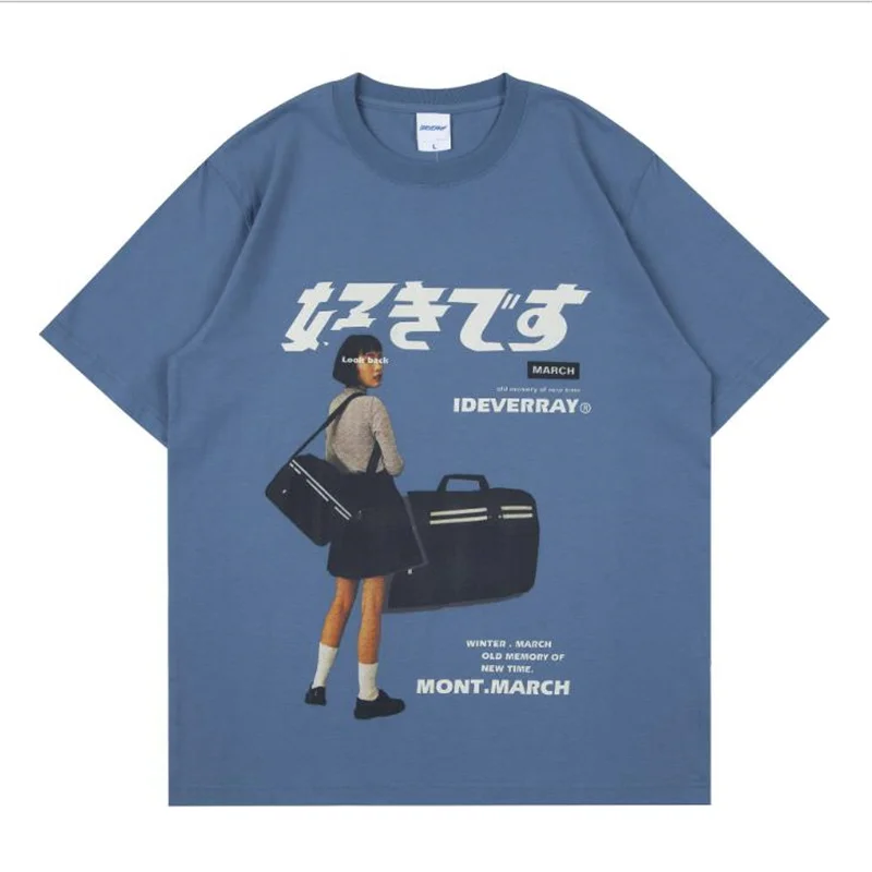 

Футболка мужская оверсайз с принтом, модная тенниска в японском стиле, повседневная майка свободного покроя, молодежная одежда, лето