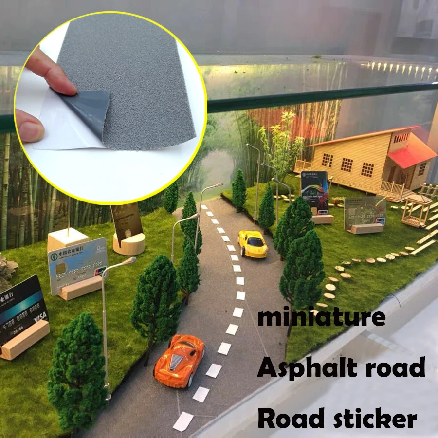 HO N Scale Asphalt Road Stickers For Inter State Railway Railroad Landscape Modeling Landscape Layout images - 6