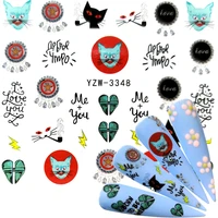 2022 new designs wolfvintageflamingo noble necklace nail art water decals transfer sticker manicure nail decoration