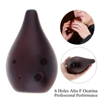 6 holes alto tone f ceramic ocarina pottery smoky mouth piece flute instruments with hang rope gift for professional performance