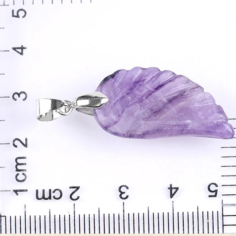 M & G Природный кристалл Крылья Ангела ожерелье сплошной цвет камень кулон