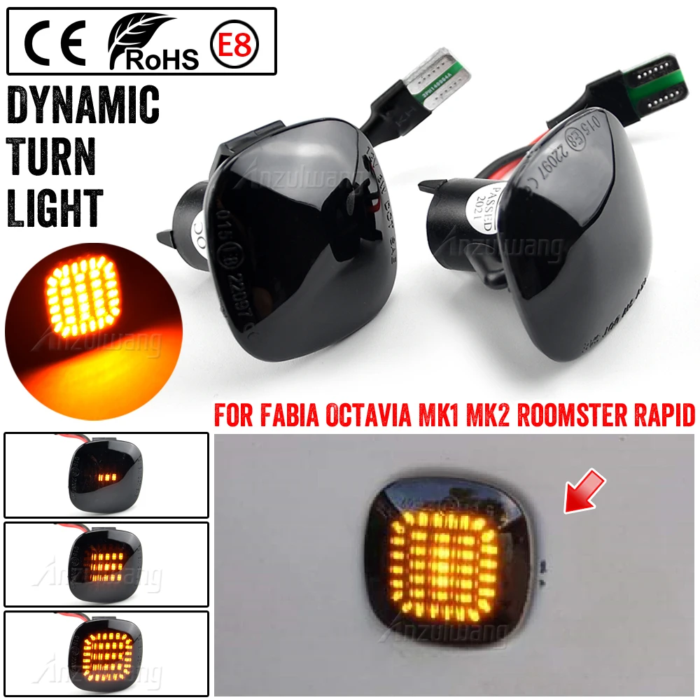 

Dynamic LED Turn Signal Lamp Side Marker Light Indicator For Skoda Fabia Octavia Roomster Rapid Audi A3 8L A4 8D A4 S4 B5 A8 D2