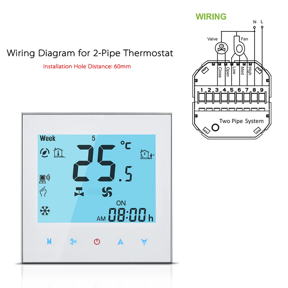 Термостат lcd Wifi центральный кондиционер термостат программируемый синхронный
