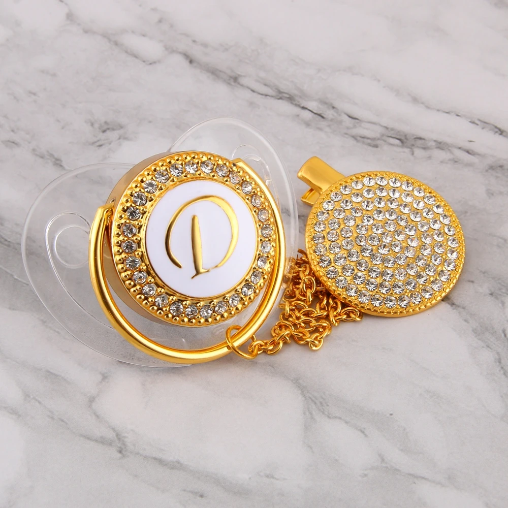 Роскошные Детские Bling соску со стразами белый жемчуг кристалл Ортодонтическая