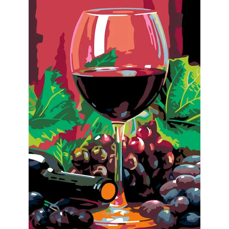 

tapb Abstract Wine Glass DIY Painting By Numbers Adults Handpainted On Canvas Oil Pictures By Numbers Home Wall Art Decor