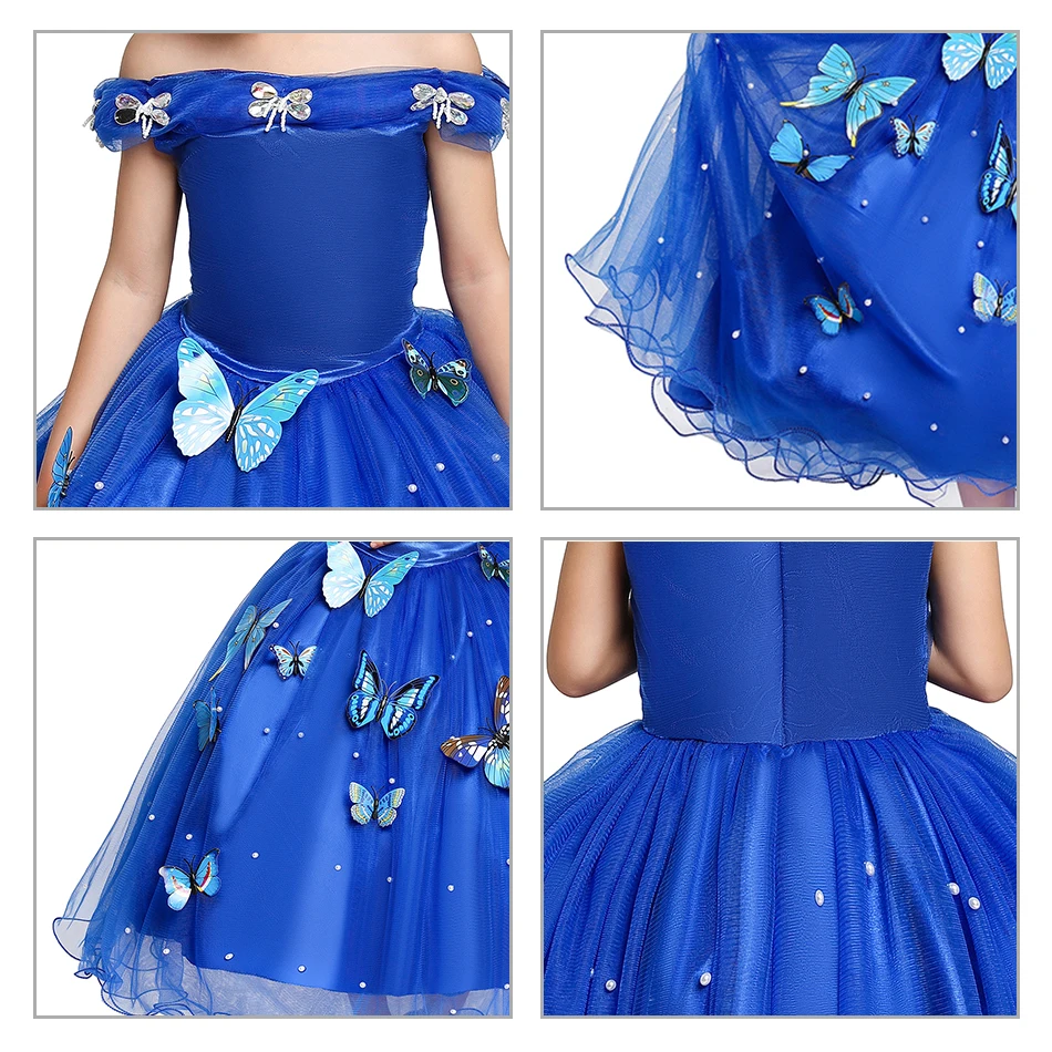 

Princess Dress Girls 3D Tulle Dress Halloween Cosplay Fancy Clothing Party Dress Up Costume Girls Princess Carnival Outfit