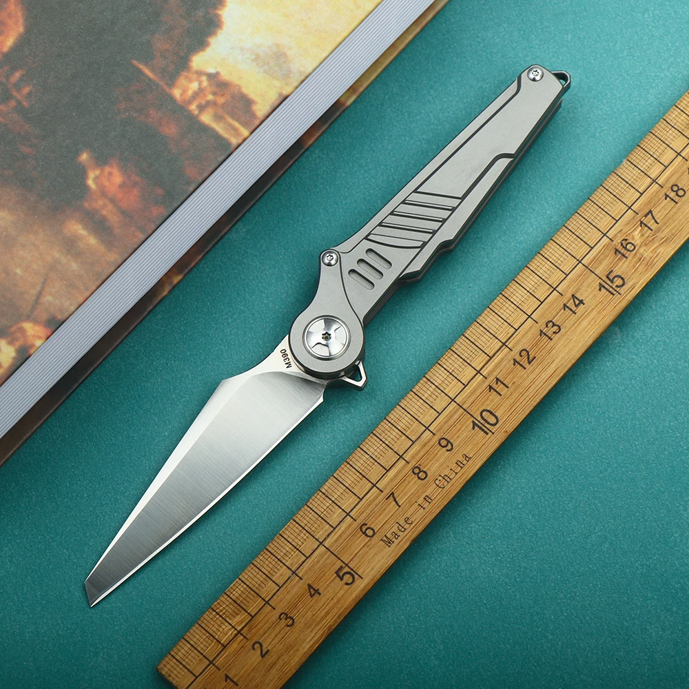 

Складной нож с шарикоподшипником, лезвие M390, рукоятка из титанового сплава, складной нож для кемпинга и охоты на природе, универсальный нож для выживания и повседневного использования