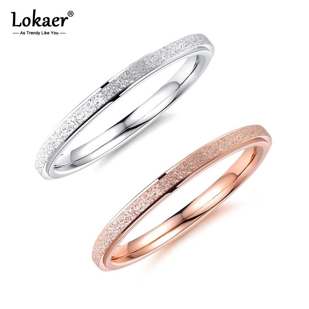Женское кольцо из нержавеющей стали шириной 2 мм цвета розового золота|Кольца для