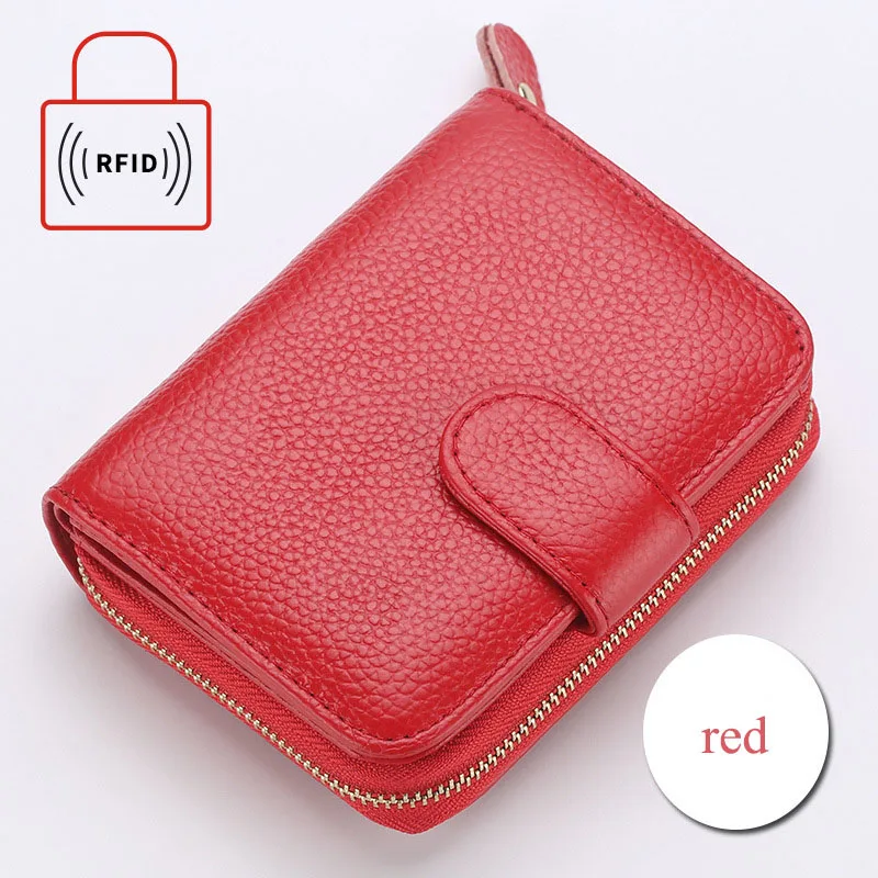 Кошельки Rfid женские из натуральной кожи вместительные Короткие Бумажники на