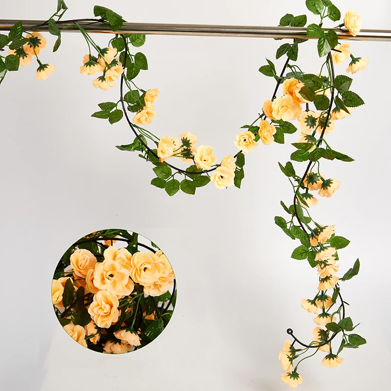 

Artificial rose vine hanging flowers for wall decoration fake plants garland