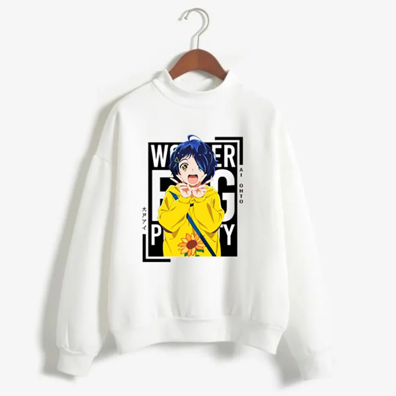 Mens Hip Hop Streetwear Harajuku Sweater Japanese Style Anime Wonder Egg Priority Sweater Autumn Cotton Pullover