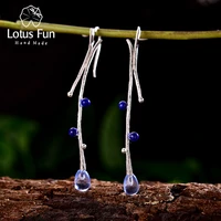 lotus fun real 925 sterling silver earrings creative handmade fine jewelry ethnic tree branch dangle earrings for women brincos