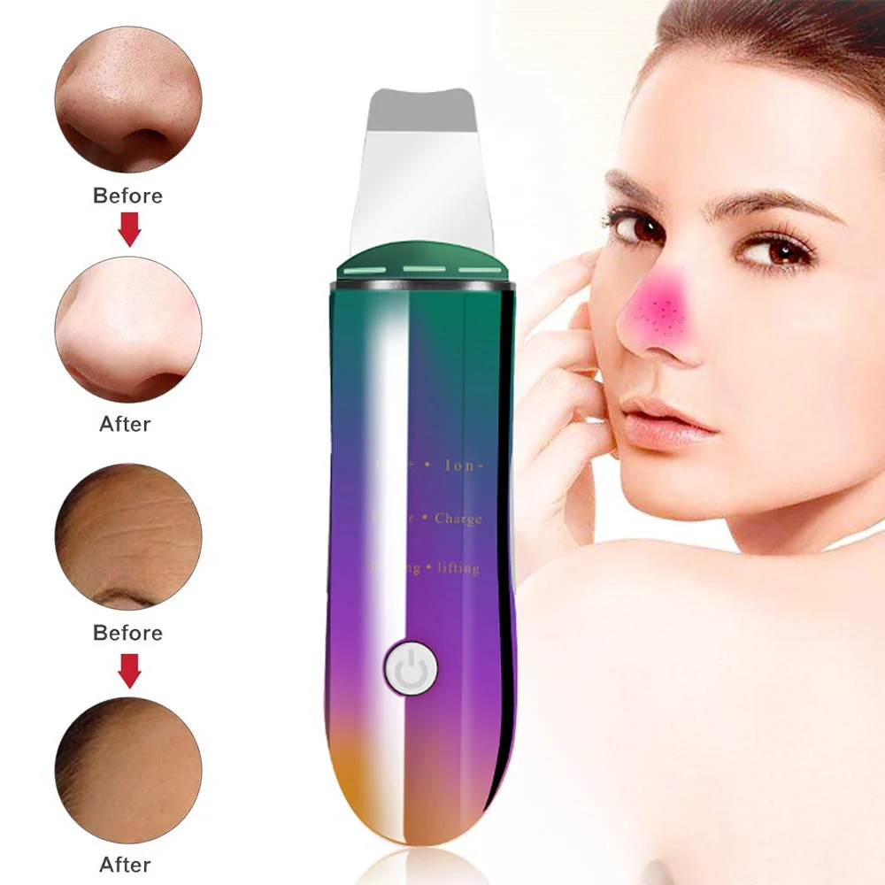 Перезаряжаемый ультразвуковой пилинг для кожи кавитации Очищение лица лифтинг