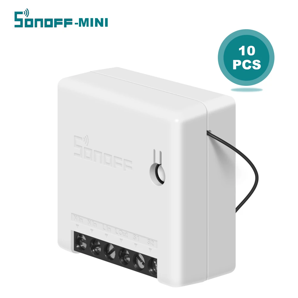 SONOFF мини двухсторонний Интеллектуальный переключатель мини компактный портативный DIY переключатель для бытовой техники - Комплект: 10PC