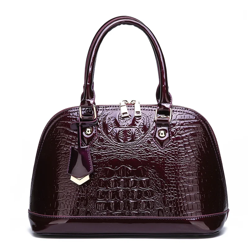 

2019 fashion Women Crocodile Pattern Handbag Leather Large Shoulder Bag Black Female Hobos Bag Alligator Handbag Messenger Bags