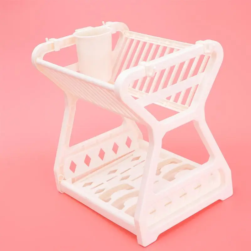 

orange Kitchen Storage Rack Multifunctional Dish Drain Rack Kitchen Utensil Holder Plastic Dish Drainer