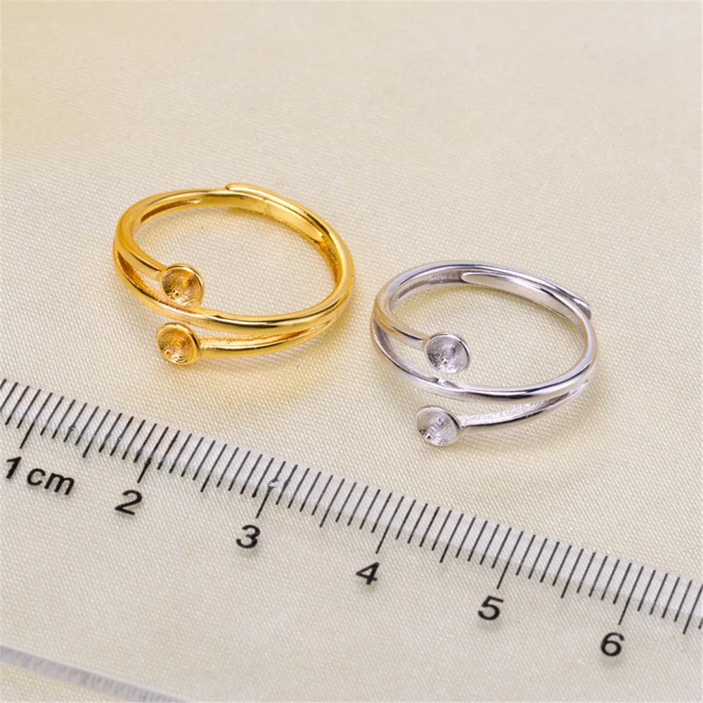 Модное регулируемое кольцо с серебряным покрытием 925 пробы аксессуары для