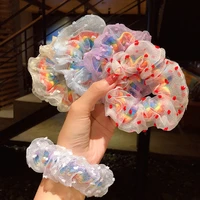 fashion lace elastic rainbow hair ties rubber bands hair bands ponytail holder scrunchie tie for women accessories girl headband