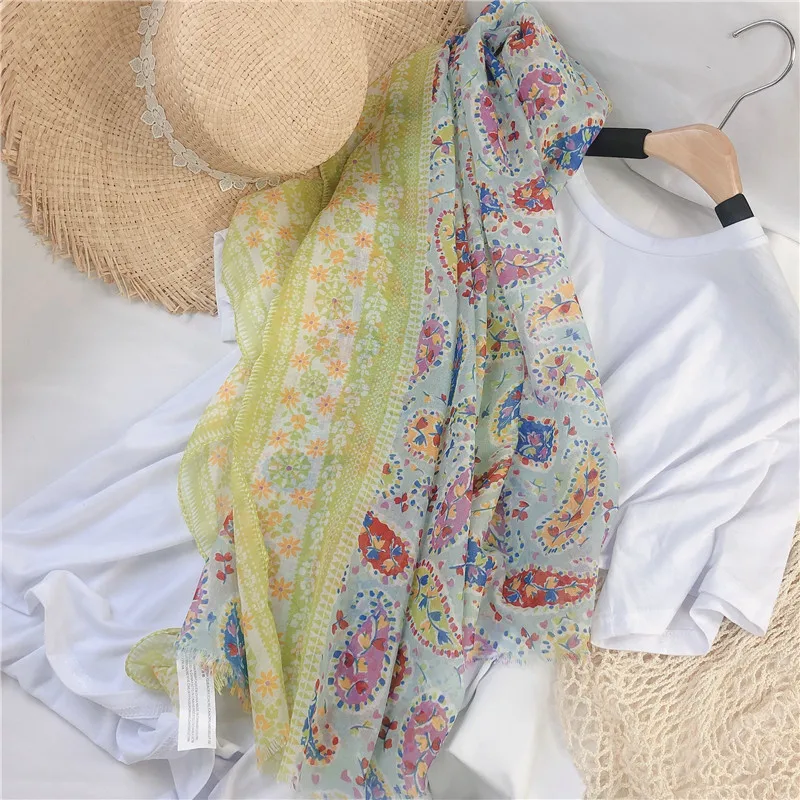 Новинка весны 2020 шарфы с бахромой и принтом пейсли шали для женщин Длинный мягкий