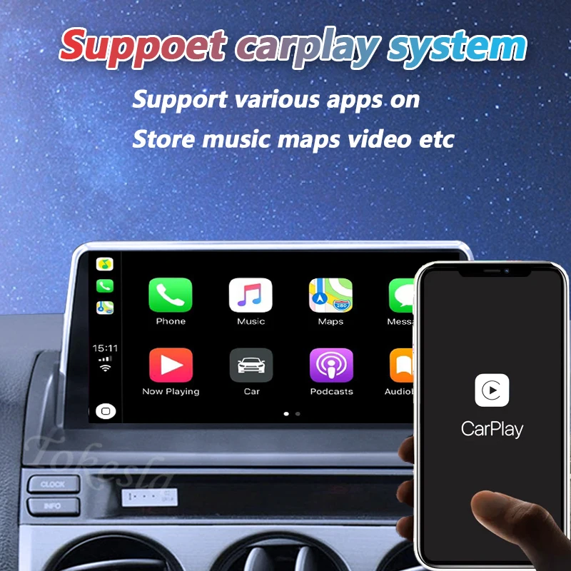 tokesla car radio android 11 for mazda 6 with idrive dvd automotivo central multimedia player gps navigation screen 2004 2015 5g free global shipping