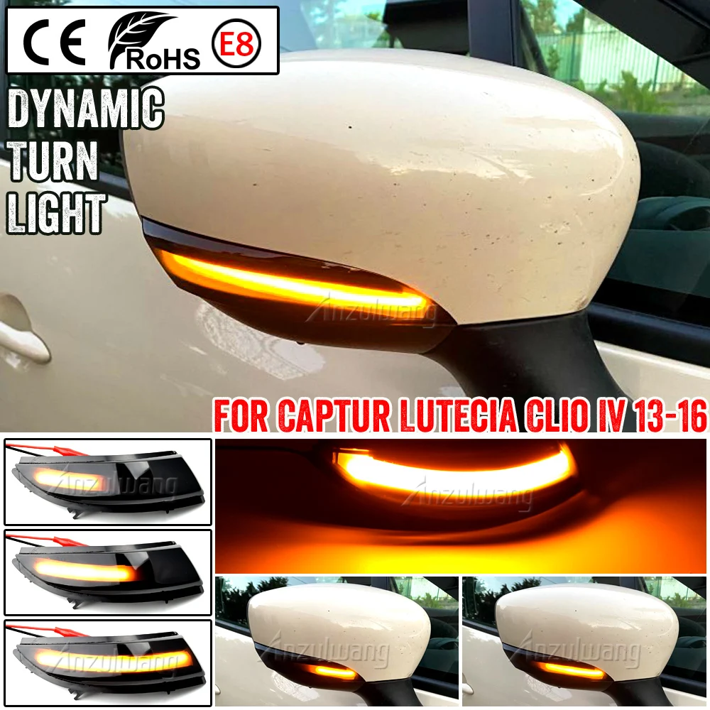 

LED Dynamic Turn Signal Light Flowing Water Blinker Flashing Indicator For Renault Clio IV MK4 BH RS Grandtour KH 2012 - 2016