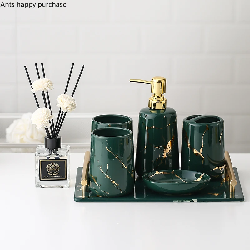 Керамический набор из пяти предметов для ванной комнаты мытья комбинированные