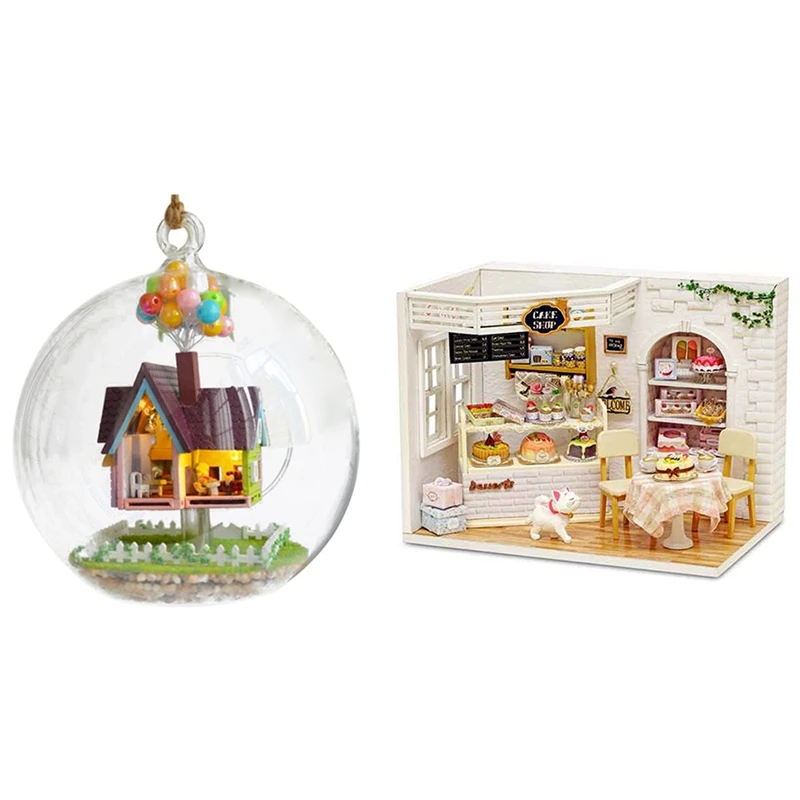 

2 набора миниатюрных аксессуаров для кукольного домика: 1 Набор стеклянных шариков и 1 светодиодный светодиодсветильник ламп для изготовлен...