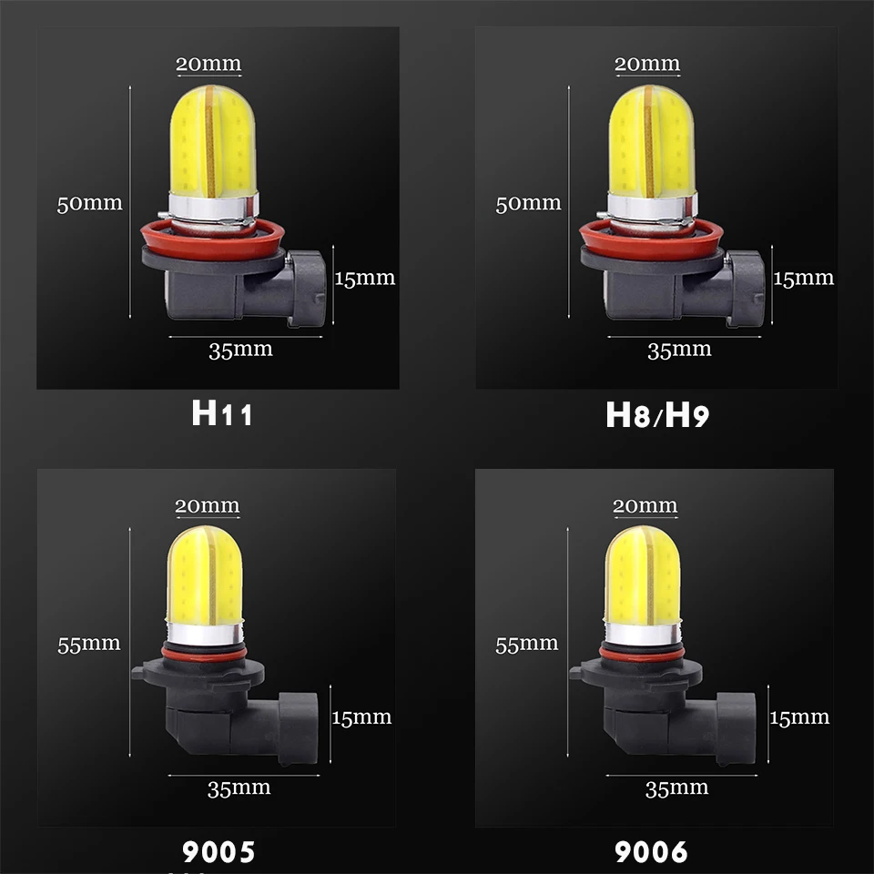 2 шт. 1400лм 8COB H11/8/9 Led 9006 HB4 9005 HB3 противотуманные фары лампы для вождения автомобиля