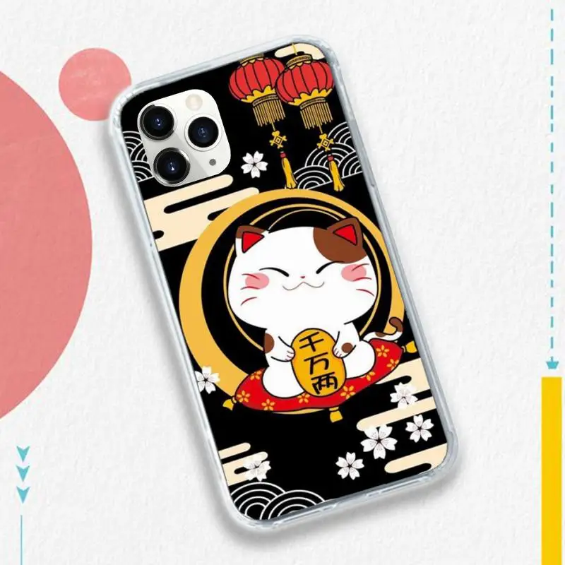 

cute cartoon Lucky Money Cat Phone Case for iPhone 11 12 pro XS MAX 8 7 6 6S Plus X 5S SE 2020 XR
