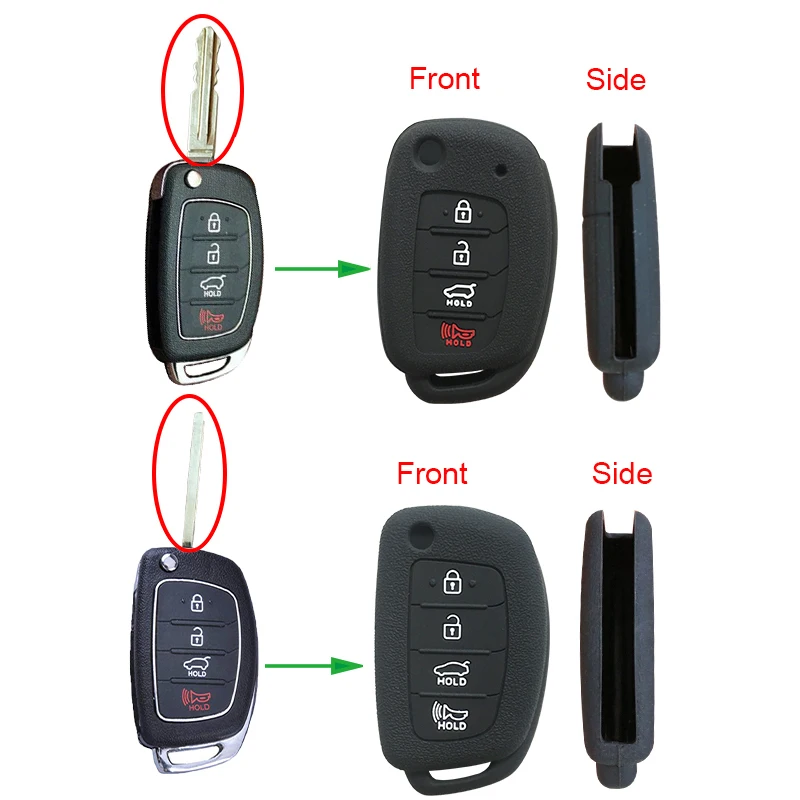Силиконовый резиновый держатель оболочки кожи автомобиля ключ крышка для hyundai