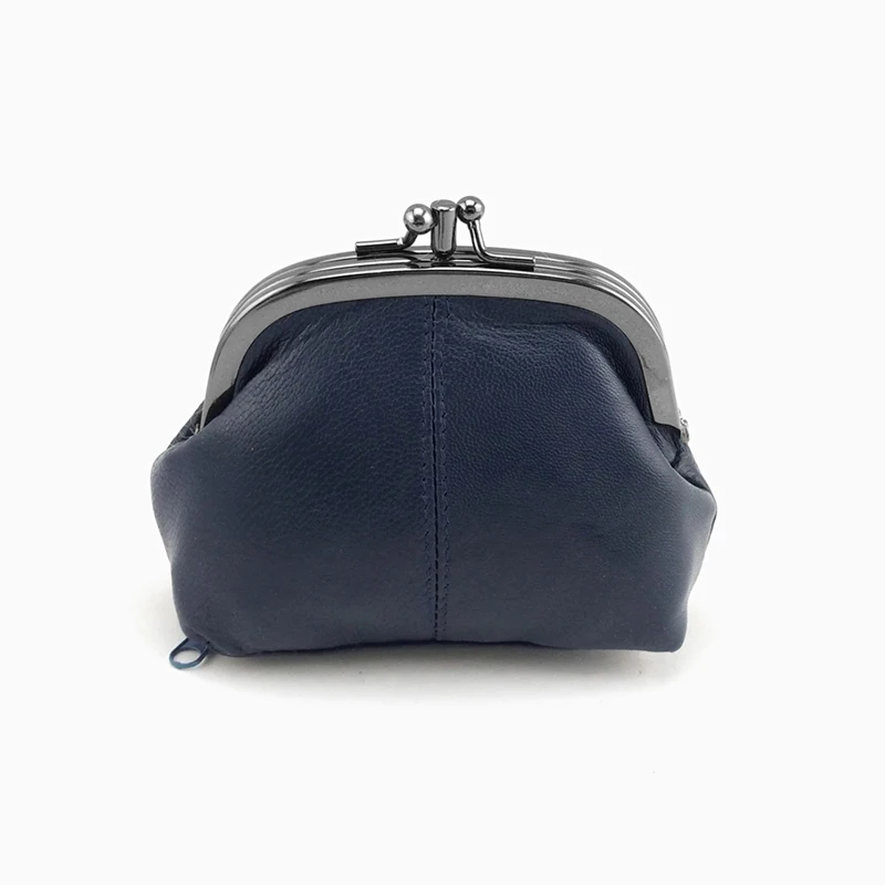 navy blue0545 NICOLE& CO, кошелек для монет из натуральной кожи, Женский кошелек из овечьей кожи, кошелек с металлическим замком, держатель для карт, кошелек на молнии, маленькая сумка - Цвет: navy blue0545