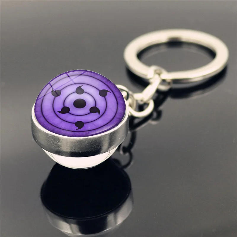 Sharingan Eye Keychain Charms Anime Uchiha Kakashi Rinnegan Eyes Cosplay Jewelry Glass Ball Pendant for Car Key Ring | Украшения и