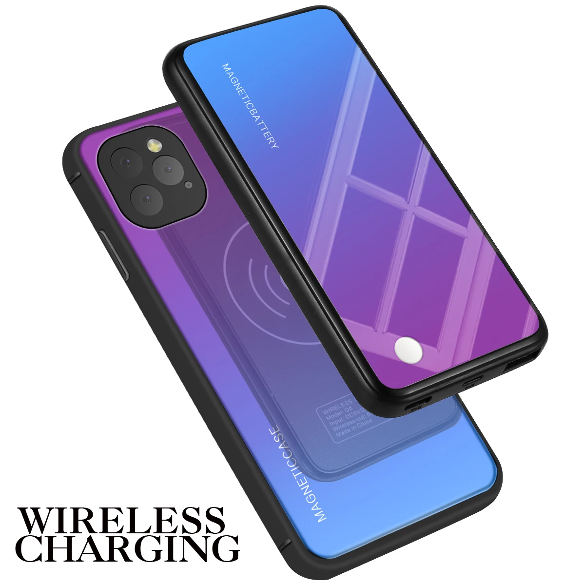 For iPhone 11/11 Pro/11 Pro Max/X/XS/XR/XS Max/7/8/7 Plus/8 plus Case with 5000mAh Wireless Power Bank Battery Charger Capa |