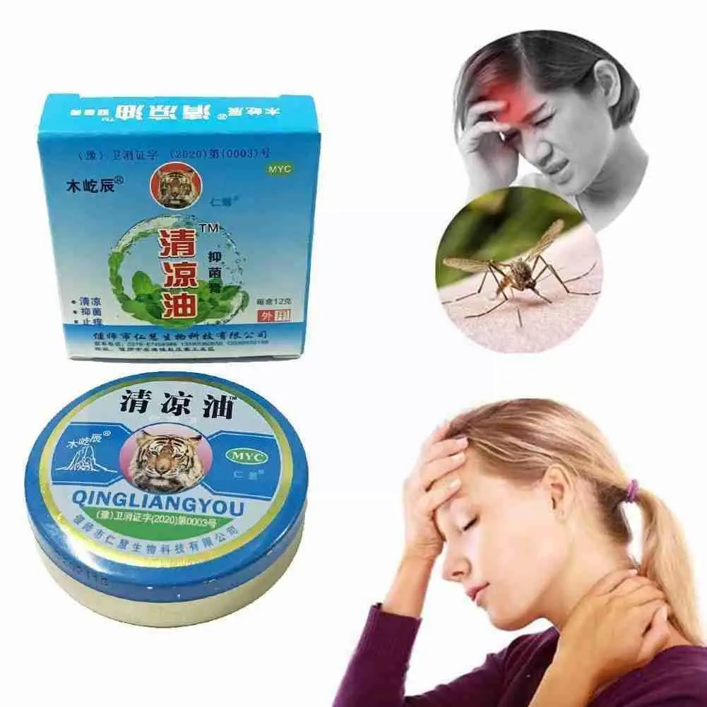 

12g Mint Cooling Oil Muscle Rub Aches Cream Anti-Itching Pain Medical Headache Ointment Relief Muscle Plaster Refresh F6L4