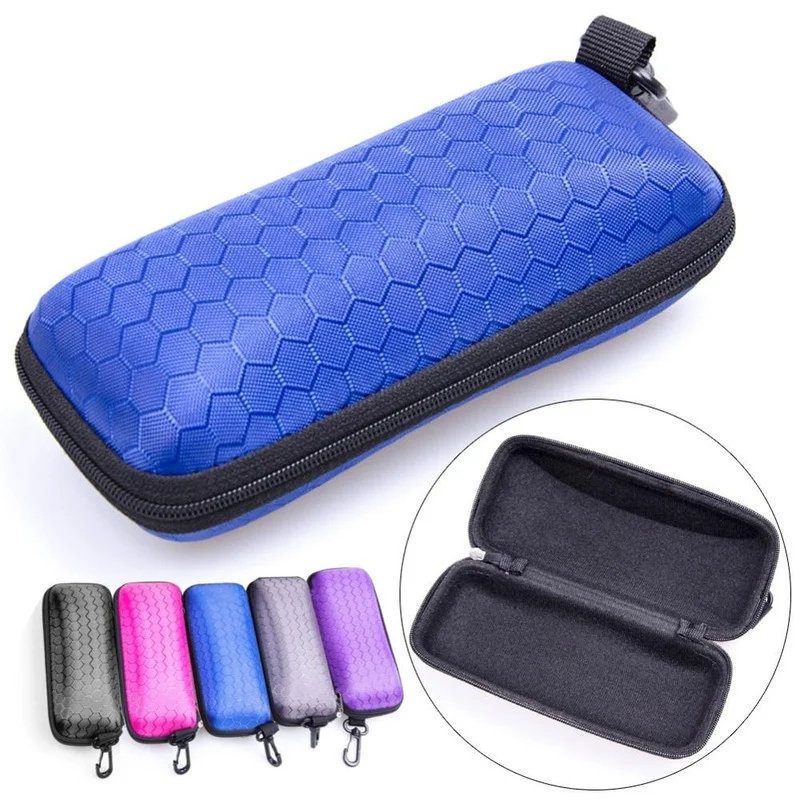 

Colorful Popular Rectangle Zipper Sunglasses Hard Eye Glasses Case Eyewear Sunglasses Pouch Protector Box Holder with Hook