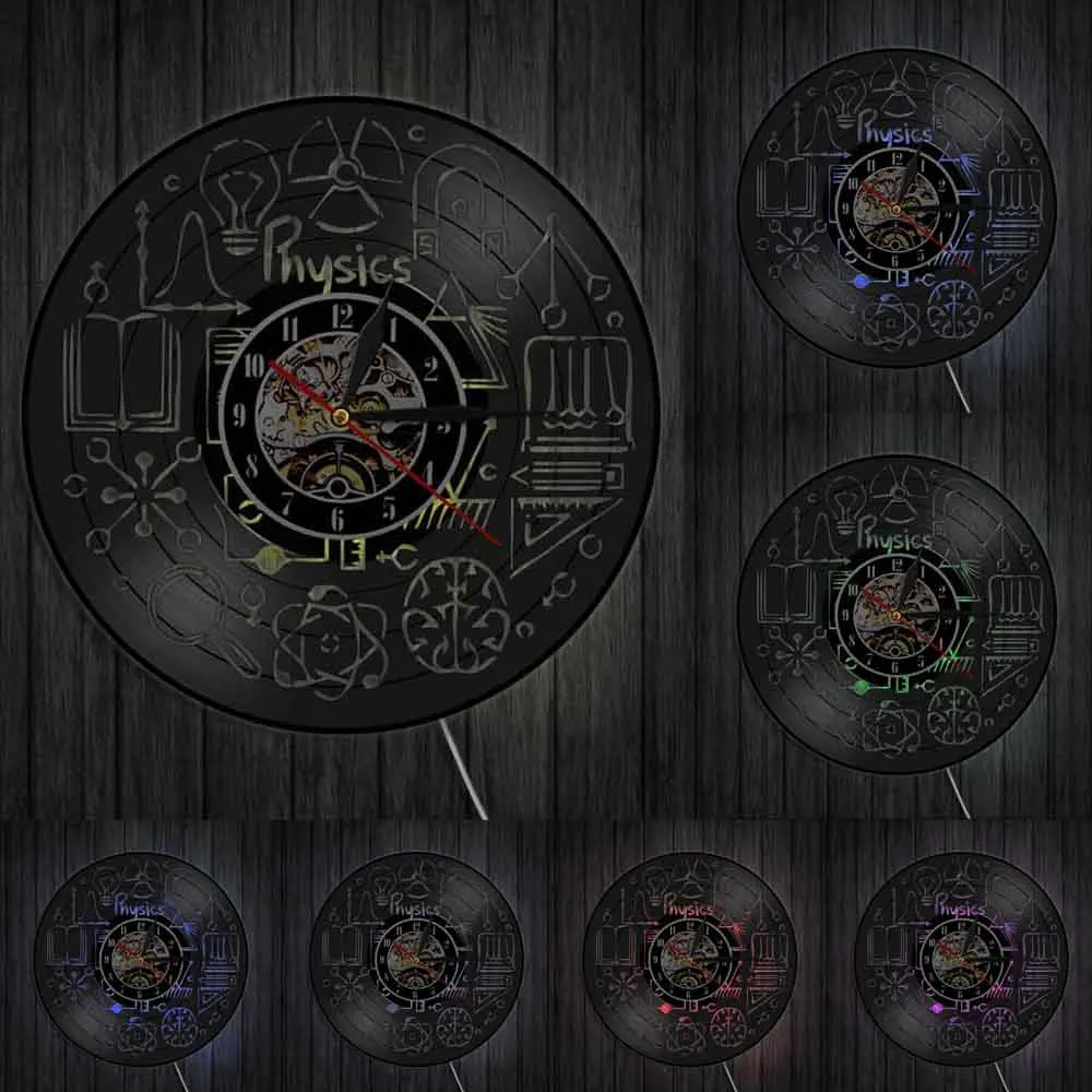 Настенные часы с виниловой пластиной физики современный дизайн искусство