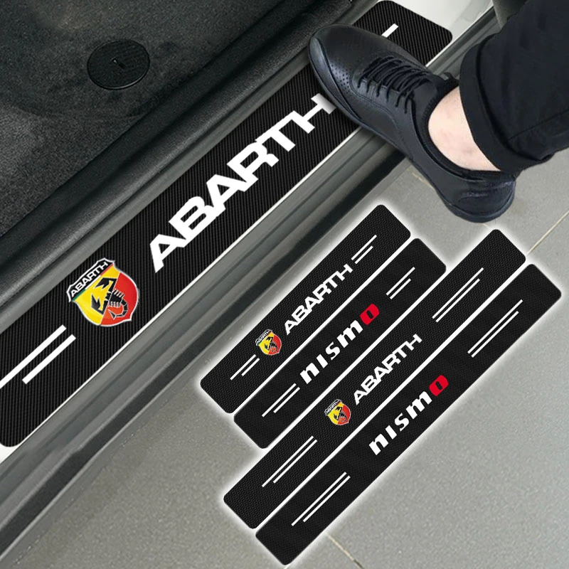 

4pcs Car Door Sill Plate Pedal Cover Trim Car Door Interior Sticker For Renault Clio Laguna 2 Megane 2 3 Duster Logan Captur