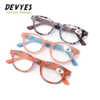 devyes vintage round colorful reading glasses spring hinge plastic frame eyeglasses for men women hyperopia presbyopia eyewear