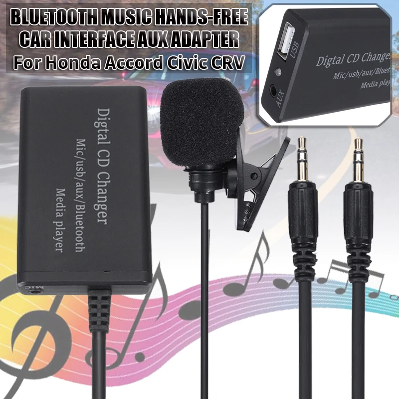 

Автомобильный интерфейс AUX адаптер Bluetooth Музыка Громкая связь стерео для Honda для Accord For Civic
