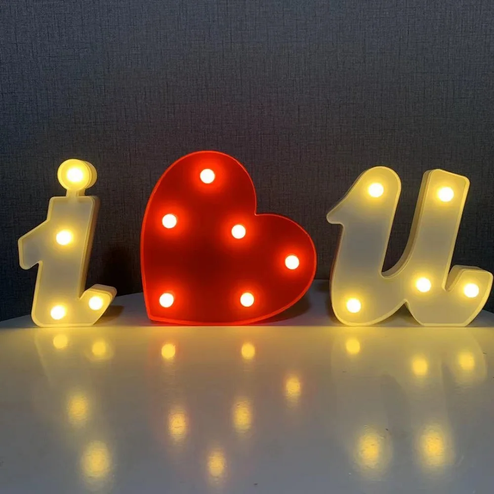 Светодиодная лампа с буквами s и именем комбинированный ночсветильник 15 см в виде