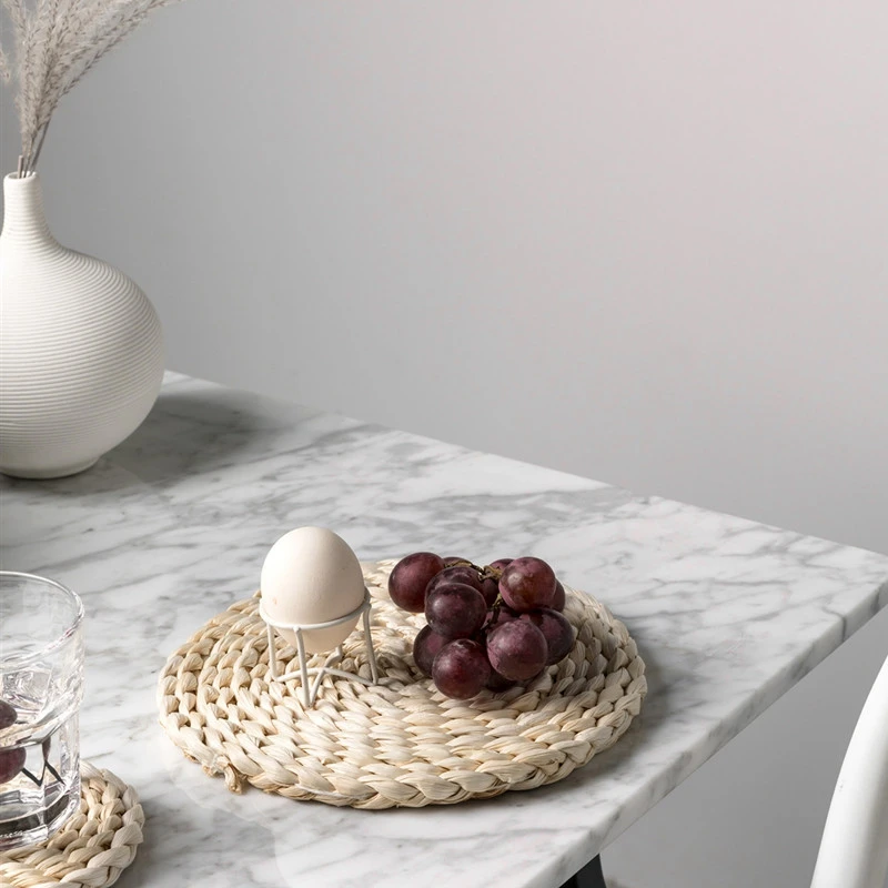 

4Pcs Dining Table Mat Corn Woven Heat Insulation Pot Holder Home Decoration Handmade Placemats Round Cup Coasters