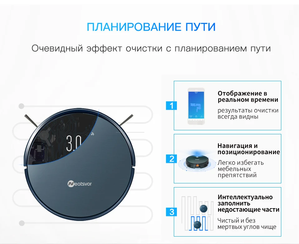 NEATSVOR X500 робот-пылесос 1800PA мощный всасывающий 3 в 1 домашний сухой влажный уборочный робот-пылесос с автоматической зарядкой