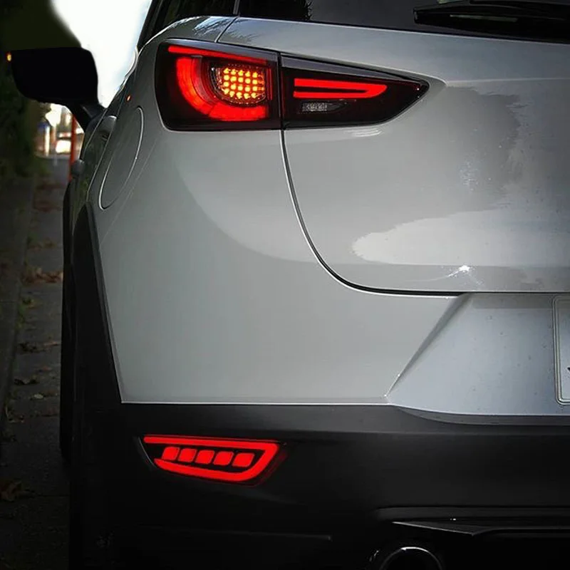 

2Pcs LED Rear Bumper Reflector Lamp For Mazda CX-3 CX3 2016 2017 2018 Rear Fog Lamp Rear Bumper Light Brake Light