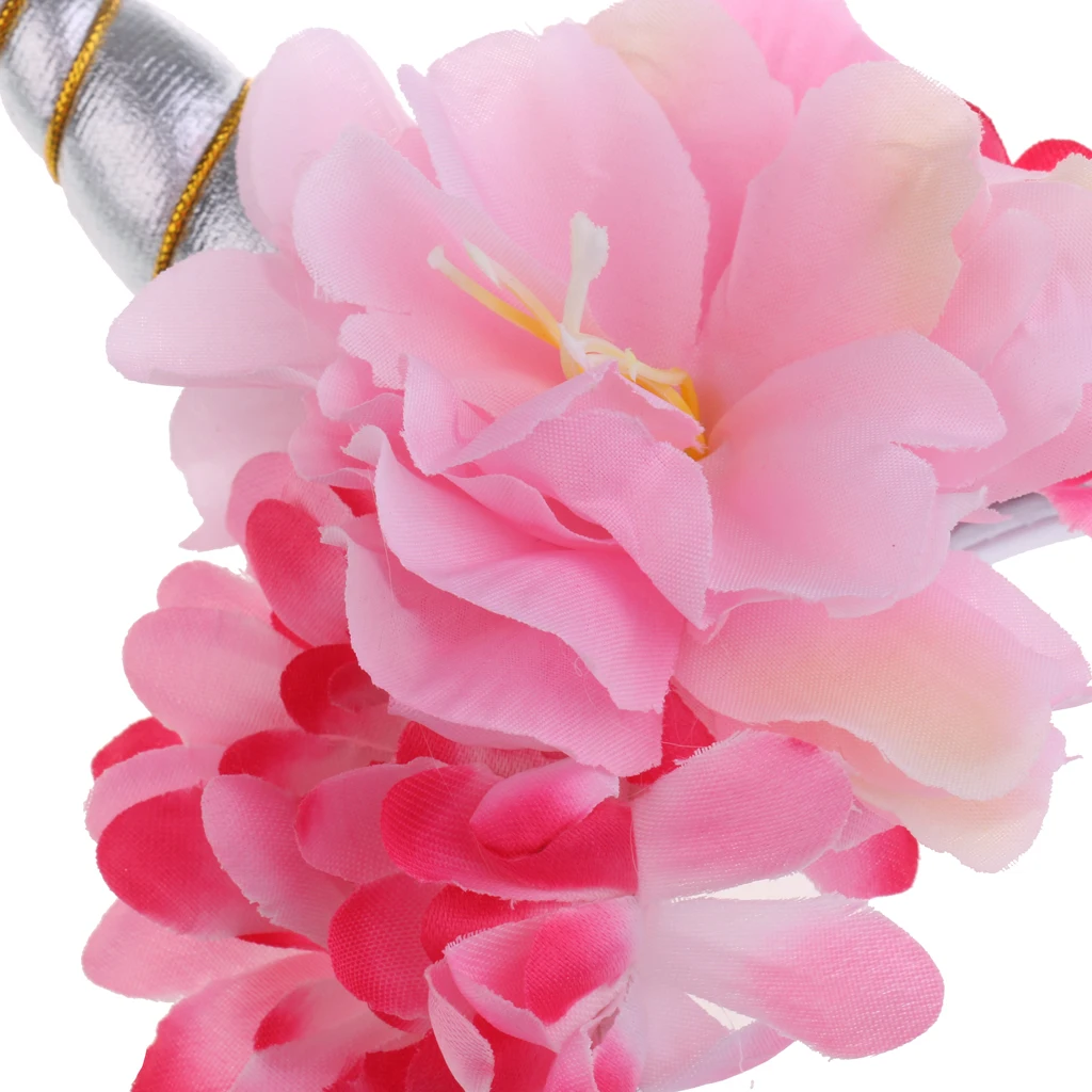 Фестиваль Рождественские декоративные Рог единорога Розовая роза цветок пони и