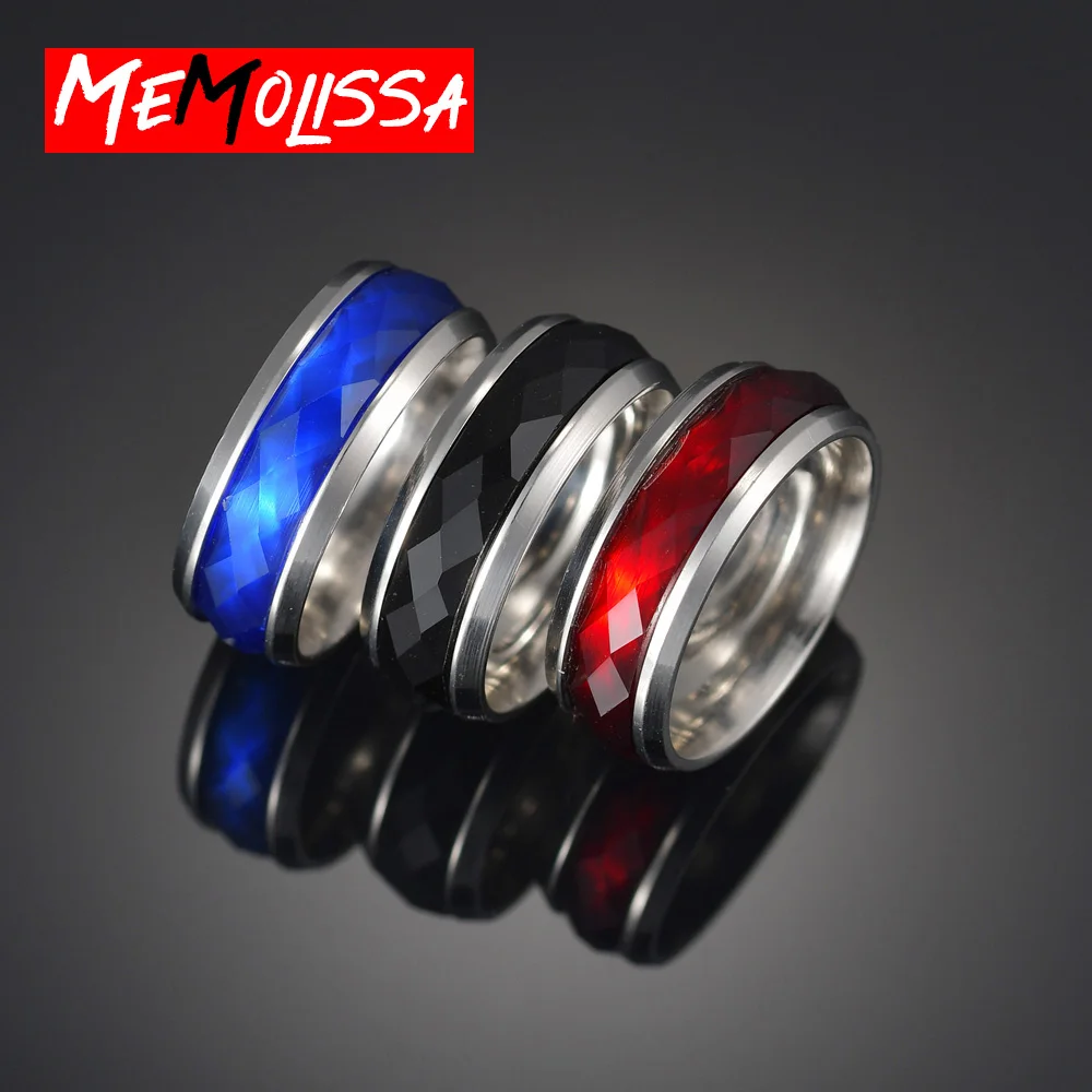 Женские Режущие кольца красный/голубой драгоценный камень романтическая
