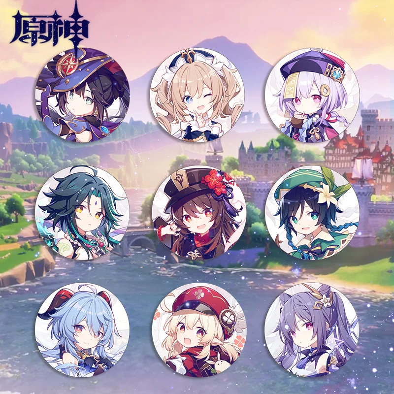 

Game Genshin Impact 58mm anime badge Brooch Pin Cosplay Badge Accessories For Clothes Backpack Decoration gift