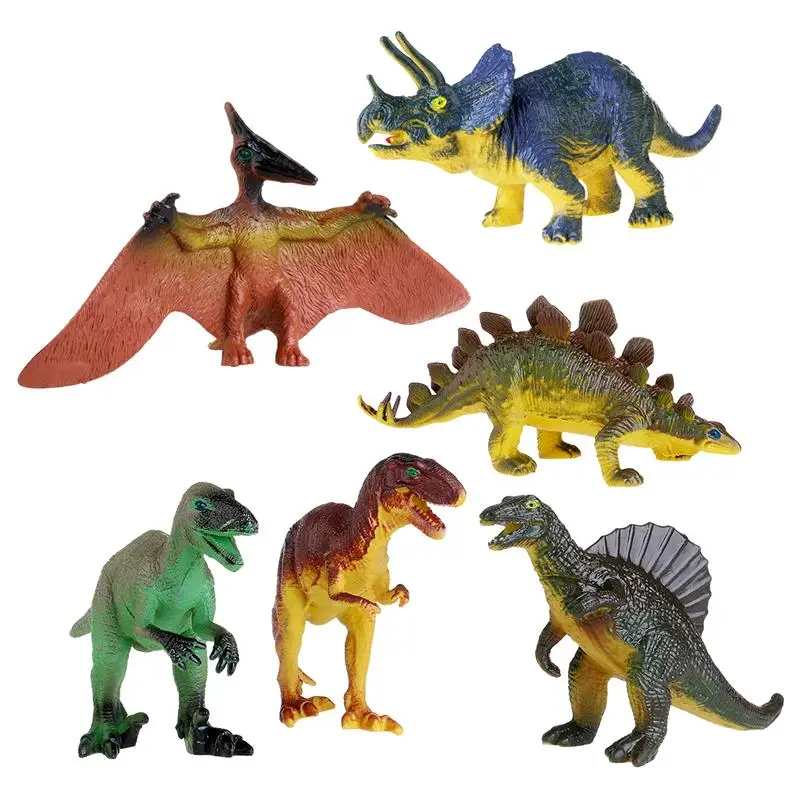 6 шт. Набор фигурок динозавров тираннозавр Стегозавр модель трицератопса